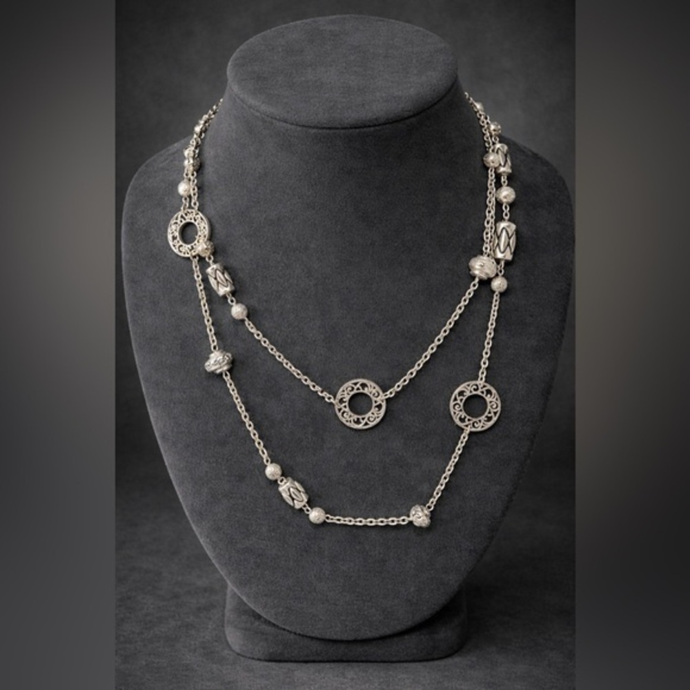 Premier Designs LANGFORD Necklace. 39" long + 3". EUC. #109